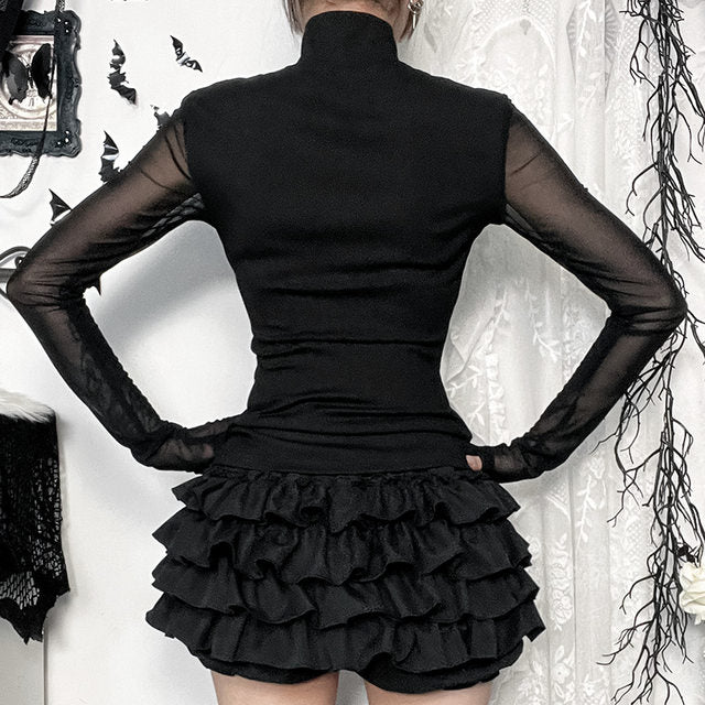 Falda Short vuelitos goth
