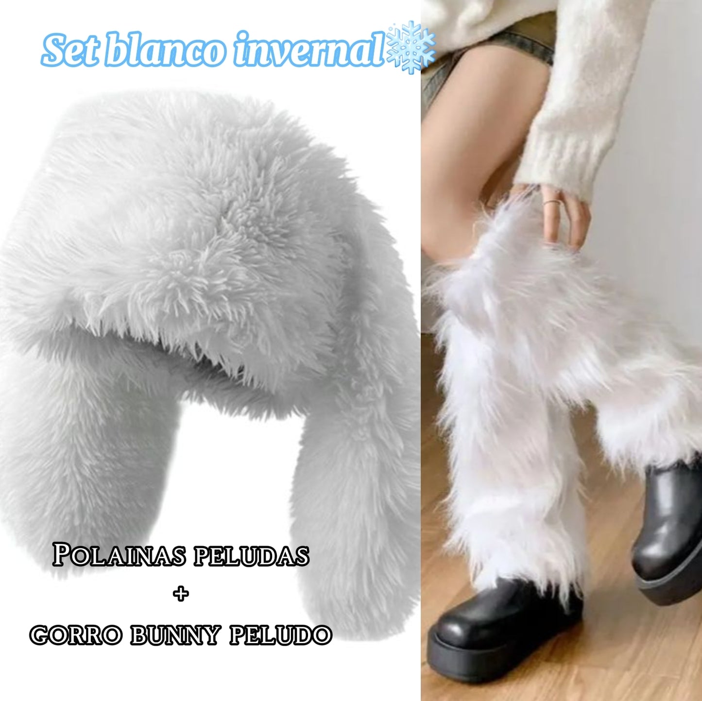 Set blanco invernal beanie