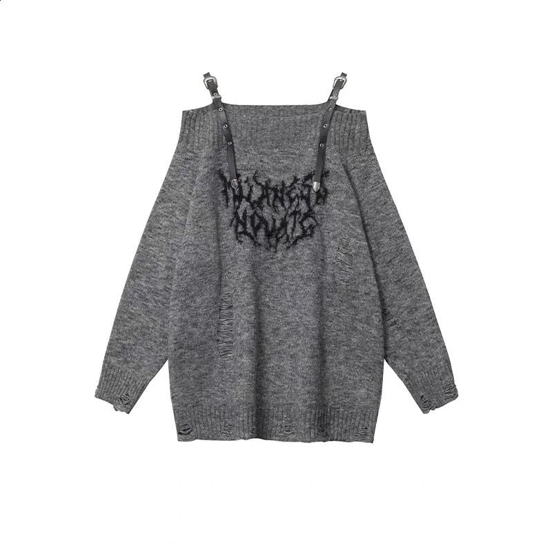 Sueter distressed harajuku goth