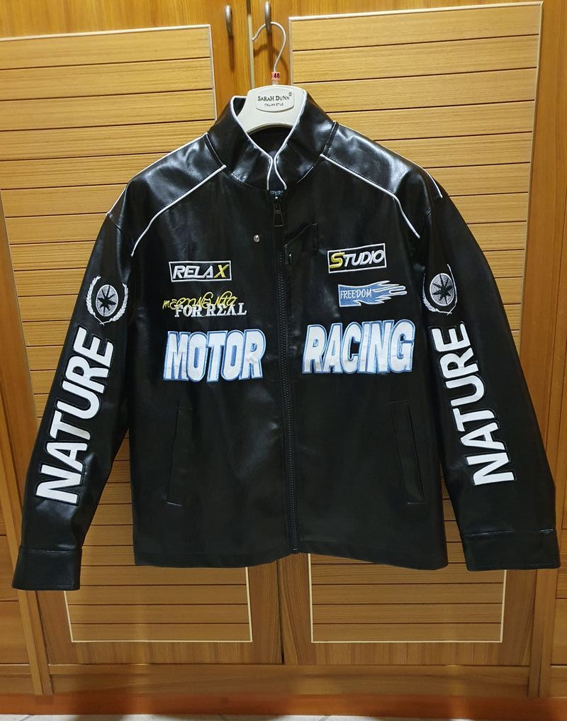 Chaqueta ecocuero estilo racing
