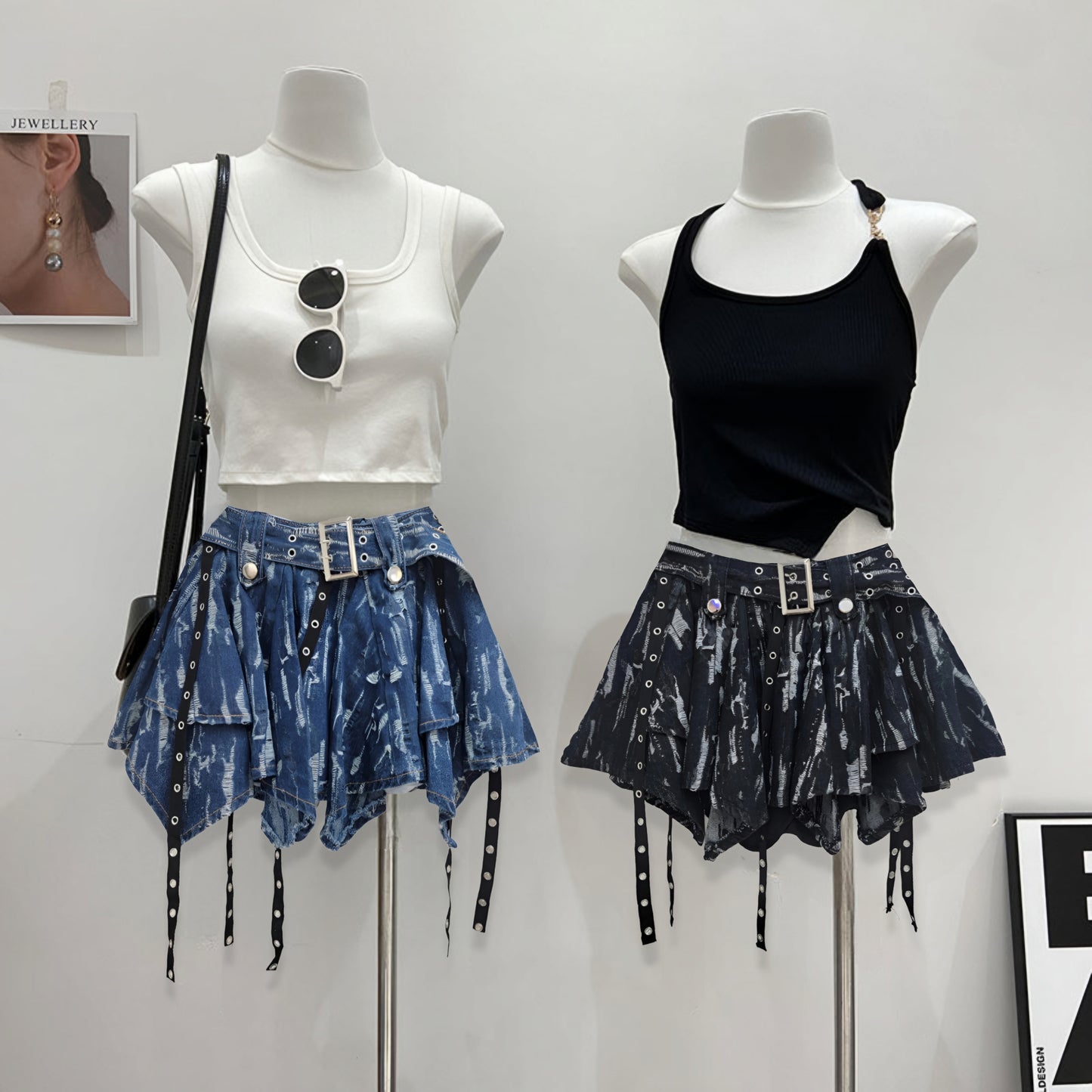 Falda Irregular Denim