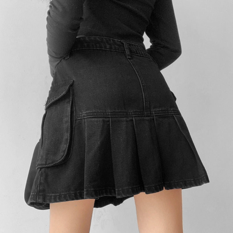 Falda denim cargo y2k