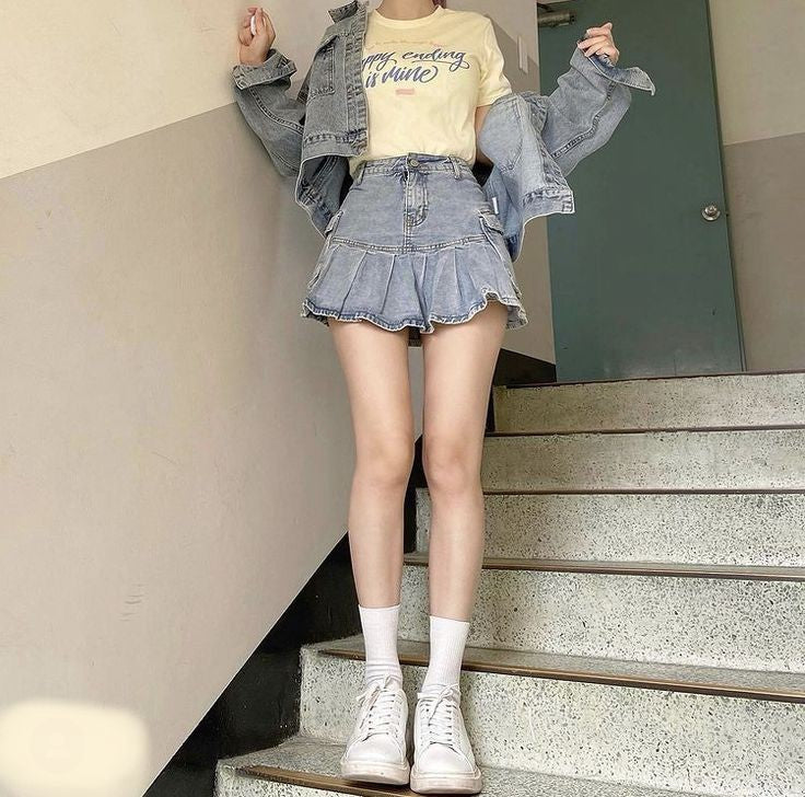 Falda denim cargo y2k