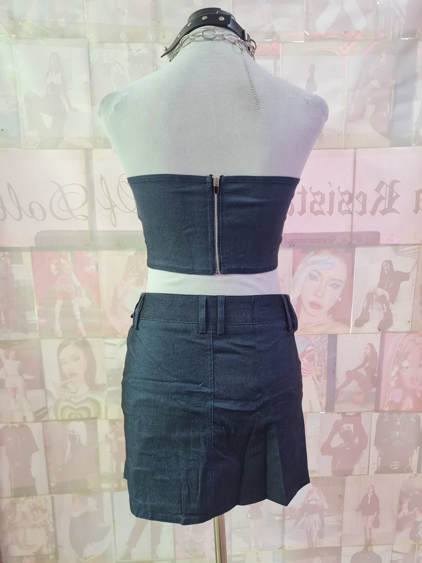 Conjunto Belt y2k denim