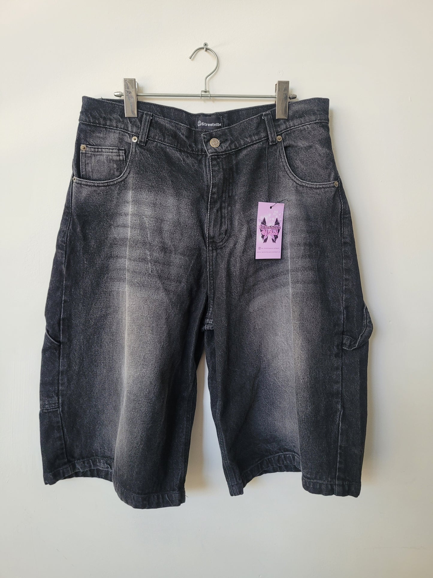 Bermudas Baggy negro/gris