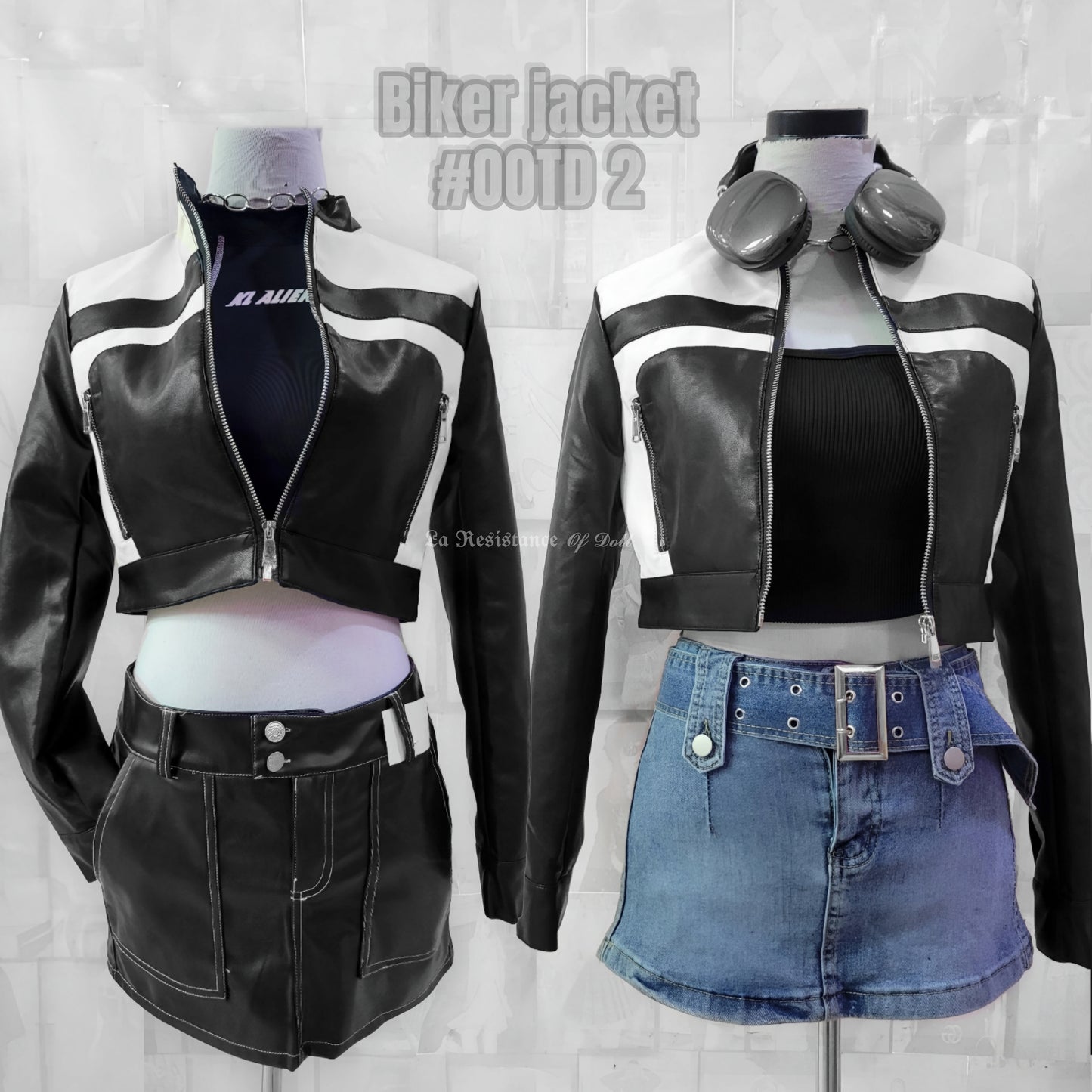 Chaqueta bikercore cropped