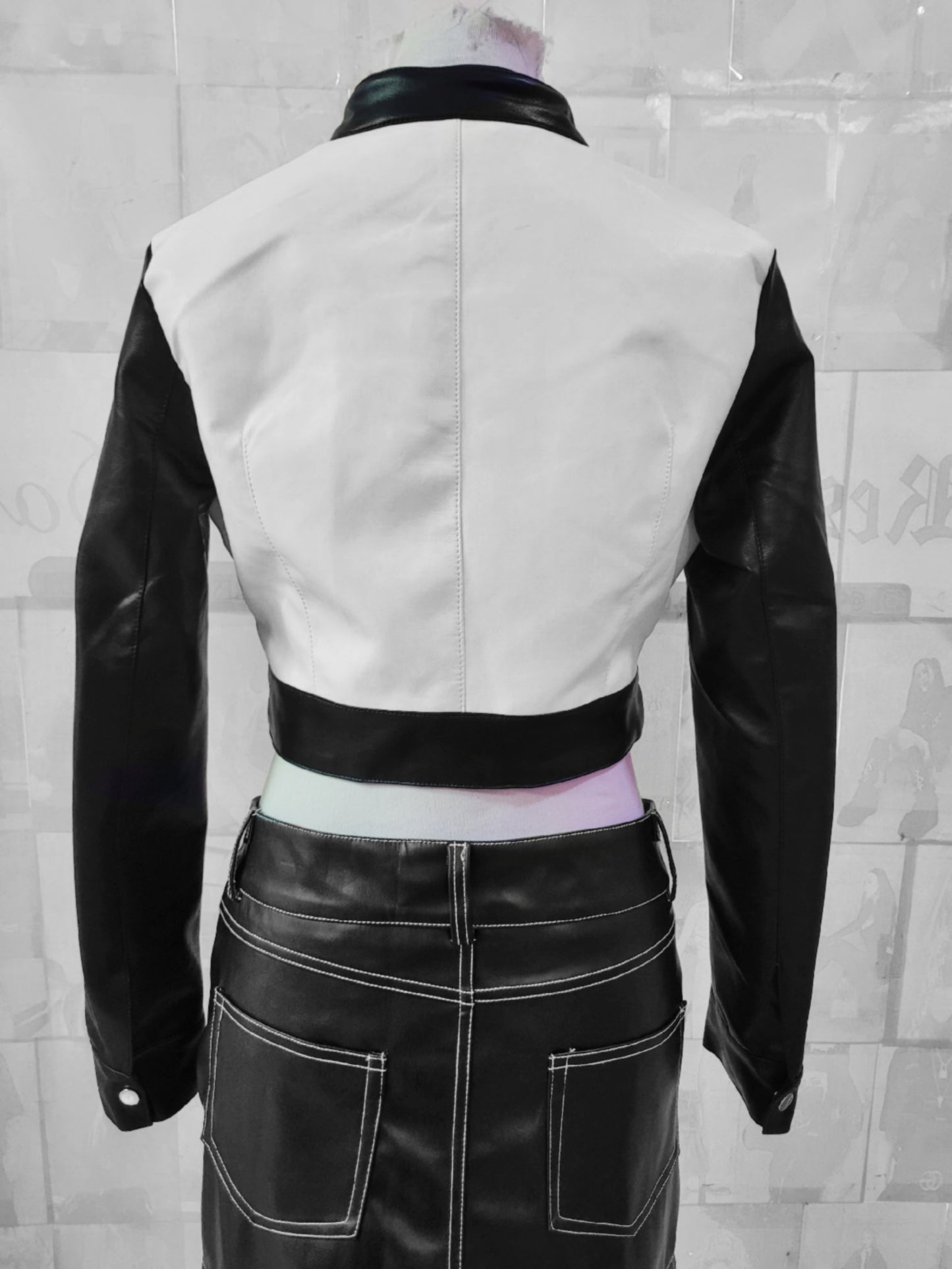 Chaqueta bikercore cropped