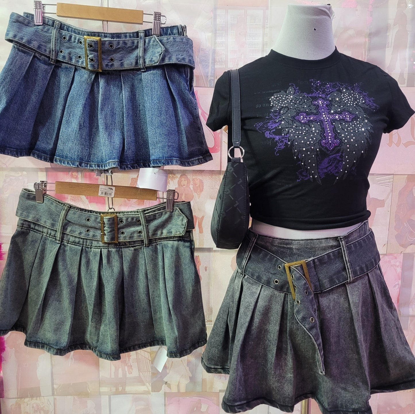 Mini Falda Denim Y2K