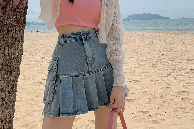 Falda denim cargo y2k