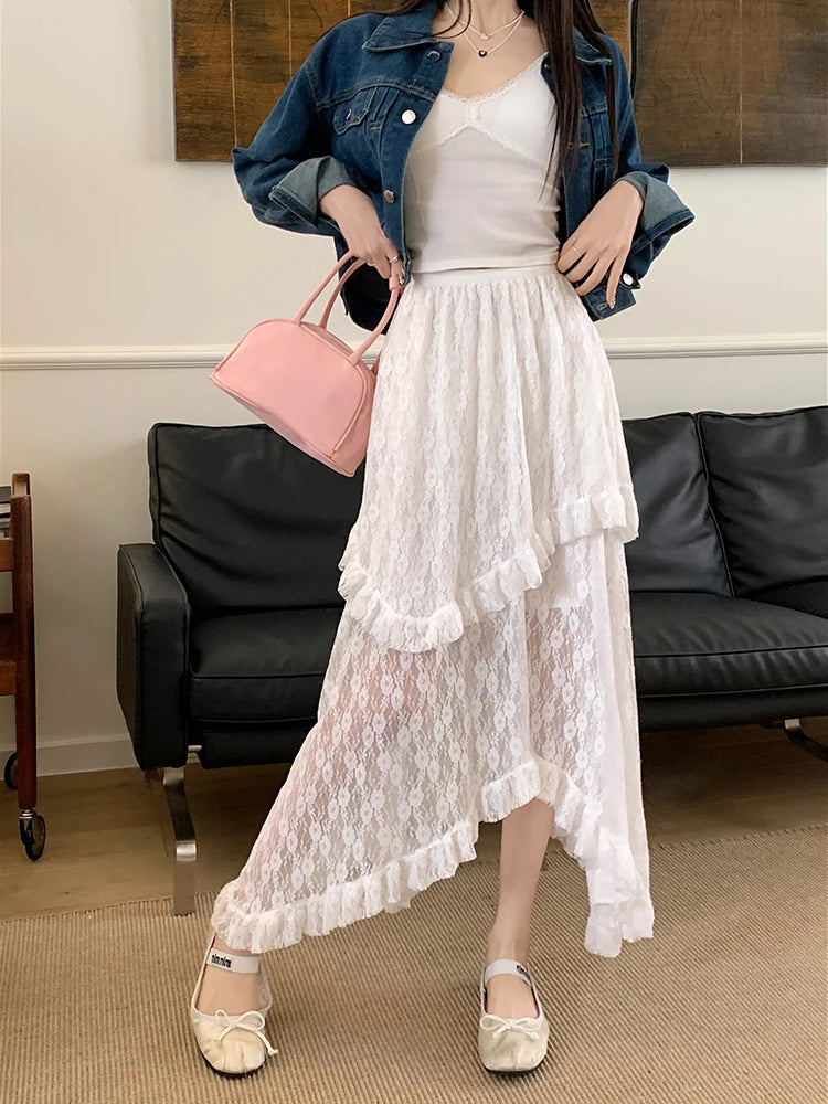 Falda midi encaje japan