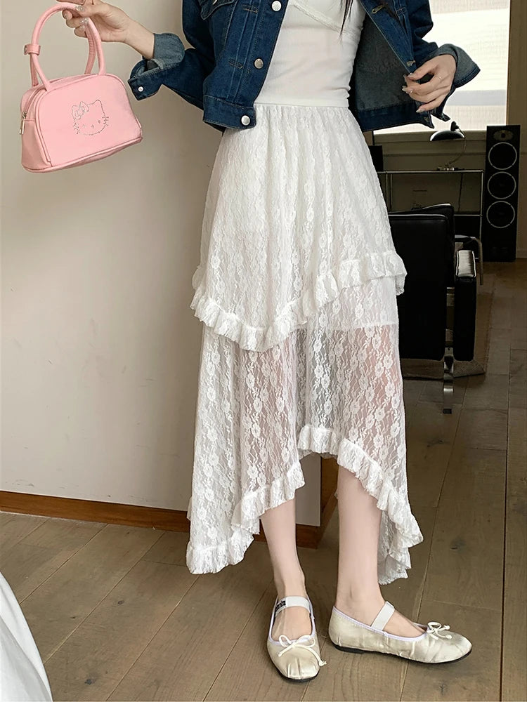 Falda midi encaje japan